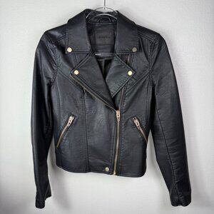 BLANKNYC Black Faux Leather Moto Jacket Women's Size Small